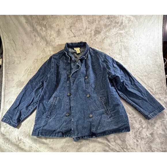 Appleseed jacket Women's 2X Blue Denim Jean Jacket button down w/ Inside Pocket - Picture 8 of 9
